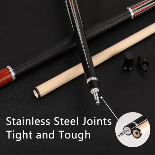 10mm .5mm mm Canadian Maple Pool Cue Stick Set(with Case), 58 inch 19, 19.5 Oz Pool Stick, 2-Piece Grey Brown Billiard Pool Cue Stick - color: 13mm(19.5oz)