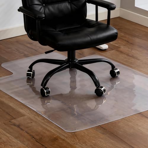 Clear Chair Mat for Hard Floor, 36 x 48 Inches, PVC Floor Mat Under Rolling Chairs for Easy Glide and Wood/Tile Protection, with Lip - size: with Lip