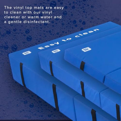 We Sell Mats Bifolding Gymnastics Crash Landing Mat Pad, Safety for Tumbling, Back Handspring Training and Cheerleading - color: Blue, size: 4 ft x 8 ft x 12 Inch