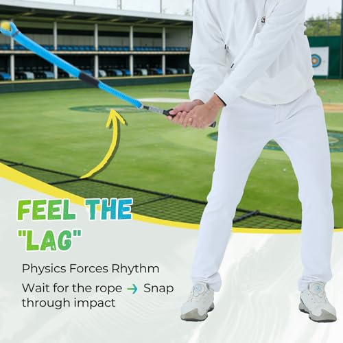Golf Rope Swing Trainer, Professional Golf Swing Rope Training Aid to Improve Speed, Tempo, Rhythm, Flexibility and Strength, Golf Warm-Up Practice Equipment for Golfers of All Levels - color: Black-A