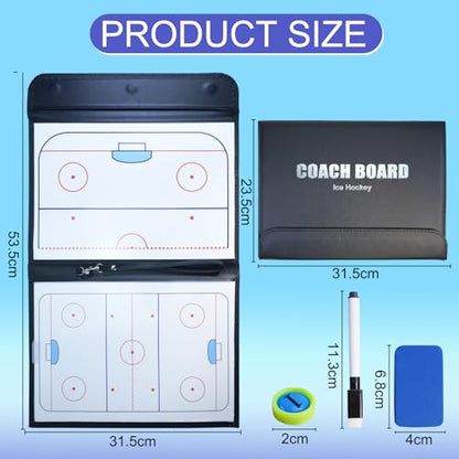 Joyeee Ice Hockey Tactics Board for Kids & Adults, Magnetic Coaching Board, Ice Hockey Equipment for Men, Boys and Ice Hockey Enthusiast, Christmas Ice Hockey Gifts for Men Father - color: #04 Folding Ice Hockey Board