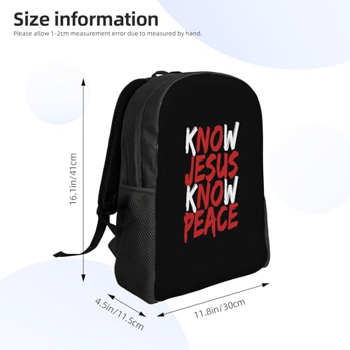 Know Jesus Know Peace.Jpeg Backpacks For Men Women Book Bag Travel Hiking Camping Work Lightweight - color: Ye14