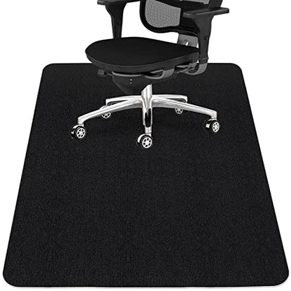 Sycoodeal Office Chair Mat for Hardwood Floor,Office Computer Gaming Chair Mat for Tile Floor,Large Floor Protector Rug,Anti-Slip,Easy to Clean,Carbon-Black (48"x60") - size: 48*60"