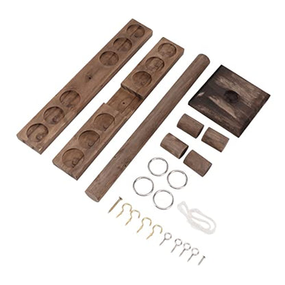 Table Top Hook and Game, Wooden Hooks Fast Paced Interactive Game for Party with Strings and Loops, for Backyard, Beach, Vacation