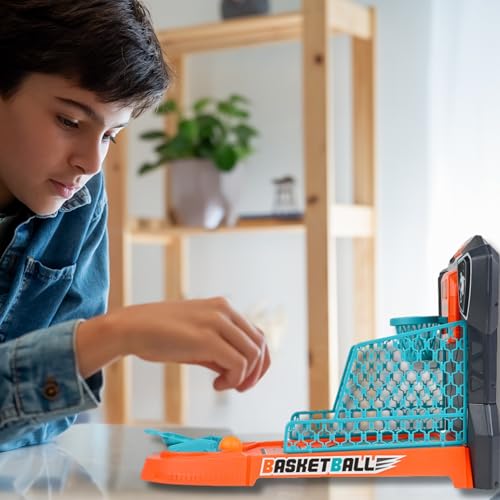Tabletop Basketball Game – Compact Mini Desktop Arcade, Moving Target Indoor Desk Game with Electronic Scoring, Lights & Sound, Skill-Building Game for Kids Ages 3+