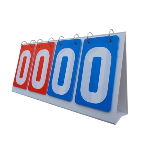 1pcs 4 Digits Flip Score Board Portable Large Game Tabletop - color: Red Blue