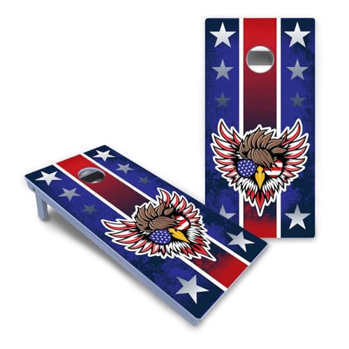 World Series of Cornhole All-Weather Regulation Cornhole Boards–Professional 2x4 PVC Cornhole Set w/Rust-Free Hardware, Dual Support Braces, Folding Legs & Carry Handles–Tournament Grade Outdoor Game - color: You Free Tonight