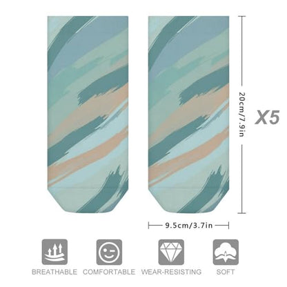 5 Pairs Women’s Low Cut Ankle Socks, Soft Athletic No Show for Running Yoga Daily Wear - color: Picture (2)