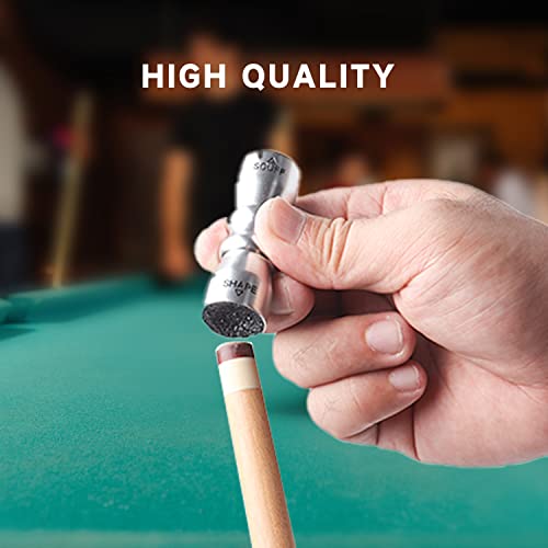 GSE Games & Sports Expert Billiard Pool Cue Tip Tool, Stick Scuffer/Shaper/Aerator/Joint Protector Tool, Billiard Accessories - style: Silver 3-in-1 Bowtie Tool