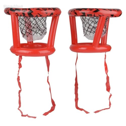Sports Inflatable Basket Heads, Funny Basketball or Toss Game for Outdoor or Indoor Play, Red (1913)
