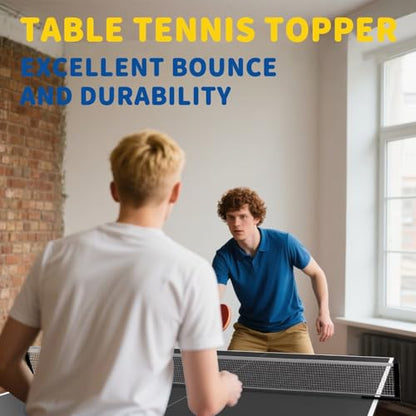 Ping Pong Table Topper for Pool Table,Foldable 8x4 FT Ping Pong Conversion Top with Net Set for Billiard Table w/Net & Foam Padding, Easy Conversion - color: Black