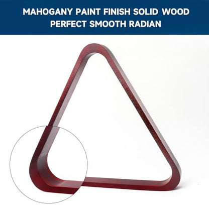 GSE Games & Sports Expert Solid Wood Billiard 8-Ball Triangle / 9-Ball Diamond Pool Ball Racks for 2-1/4" Pool Balls, Pool Table Accessories - color: Mahogany, style: 8-Ball Triangle Rack