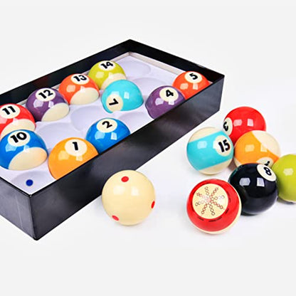 Pool Billiard Cue Ball Training Set, 2-1/4" Regulation Phenolic Resin, 6 Dot Measle & Aim Target Practice Balls, Spin & Accuracy Training Aid for Beginners & Advanced Players - color: Red 6 Dot Measle Balls
