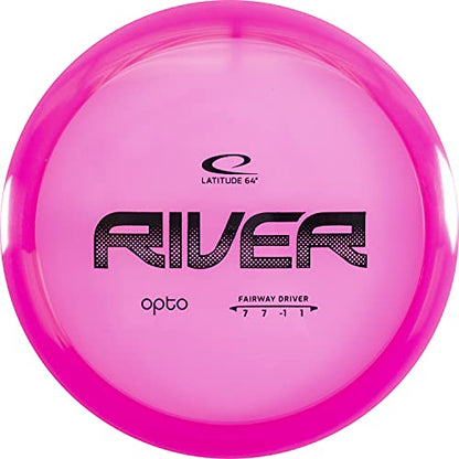 Latitude 64 Opto River Disc Golf Fairway Driver | Easy to Throw Fairway Driver Disc Golf for Beginners | Durable Premium Plastic | High Glide w/Straight Flight & Great Control | 170g+ (Pink) - color: Pink