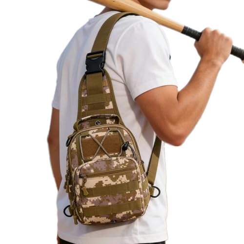 Viriber Tactical Backpack, Waterproof Military Cross-body Molle Sling Shoulder Backpack Chest Bag for Outdoor Every Day Carry Camouflage B - color: Camo B