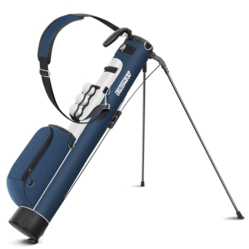 Findway Golf Stand Bag, Upgraded Par 3 Golf Bag Pitch n Putt Small Golf Bag with Ball Holder and Cooler Bag, Lightweight Golf Carry Bag for Men Women - color: Blue