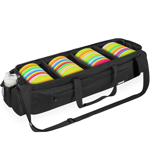 Disc Golf Storage Bag Durable Large Capacity with Dividers and Multi Side Pockets, Black - style: 34.5 X 10.2 X 10.2 Inch