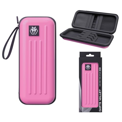 Dart Case,Darts Carrying Case Holds 3 Darts and Extra Accessories,Built-In Storage Tubes and Pockets for Flights, Tips, Shafts ect. (Pink) - color: Pink