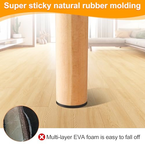 CHUNZEXI Non Slip Rubber Furniture Pads & Grippers, Self Adhesive Round Floor Protectors for Chair & Table Legs and Feet, 2 Inch, 16 Pack, Round - size: 2 inch 16 Round