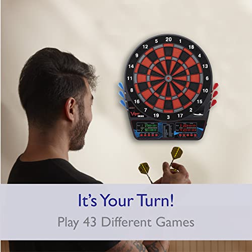 Viper Orion Electronic Dartboard, 15.5 in Regulation Target, 43 Games, Dual LCD Displays, 8 Players, 6 Darts Included, Black
