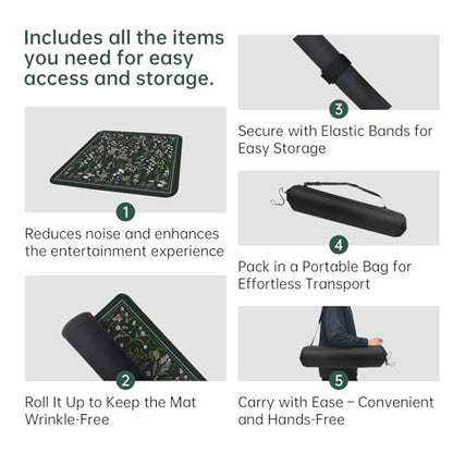 Mahjong Mat for Table - Durable Mahjong Table Cover with Unique Design, Premium Mahjong Accessories, Perfect Mahjong Gifts for Women, Game Mat for Mahjong and Board Game Enthusiasts (Forest Night) - style: Forest Night