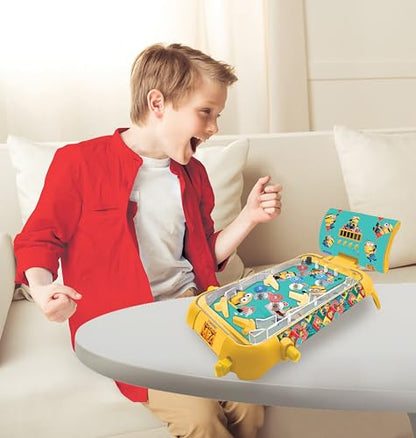 Lexibook, Despicable Me, Electronic Table Pinball, Action & Reflex Games for Kids and Family, LCD Screen, Light and Sound Effects, Yellow/Blue, JG610DES