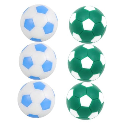 6pcs Mini Table Football Replacement Balls Foosball Game Balls for Indoor Tabletop Play Deep Green White Sky Blue White Colors