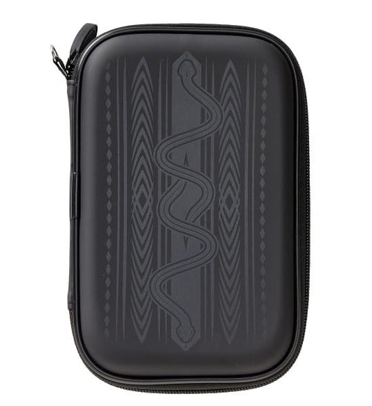 Casemaster Sentinel 6 Dart Case, Holds Extra Accessories, Tips, Shafts and Flights, Compatible with Steel Tip and Soft Tip Darts, Impact & Water Resistant Tactech Shell, Sinister Snake - color: Black Sinister Snake