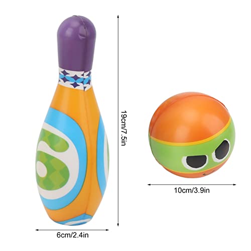 Kids Bowling Set, Soft Polyurethane Bowling Pins and Balls with Rounded Edges, Indoor Parent Child Interactive Bowling Play Set for Toddlers and Preschoolers Ages 3+