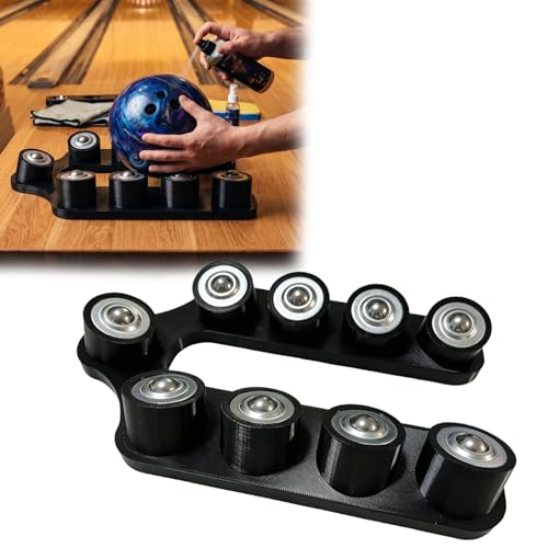 Bowling Release Trainer Tool, 360° Smooth Rotation Desktop Stand for Bowling Practice, Portable Open-Top Bowling Ball Accessories - color: Black rectangle