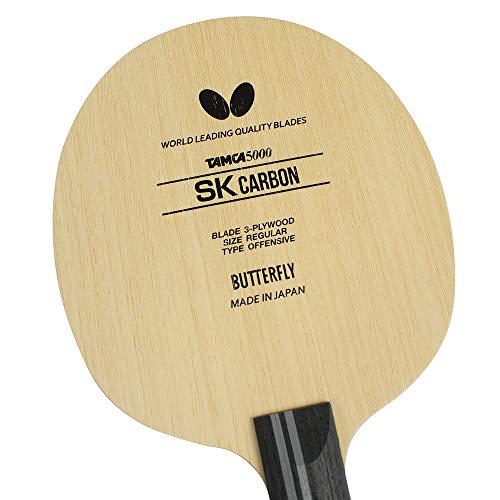 Butterfly SK Carbon Table Tennis Blade - TAMCA 5000 Carbon Fiber Blade - Professional Butterfly Table Tennis Blade - Available in FL and ST Shakehand Handle Styles - Made in Japan - style: Flared