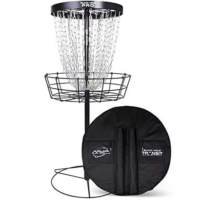 MVP Disc Sports Black Hole Pro 24-Chain Portable Disc Golf Basket with Transit Bag