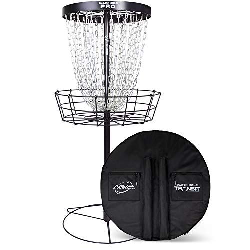 MVP Disc Sports Black Hole Pro 24-Chain Portable Disc Golf Basket with Transit Bag