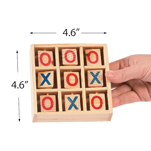 Wooden Tic Tac Toe Board Game - Strategy Game for Kids - Toy for Road Trips and Indoor Play