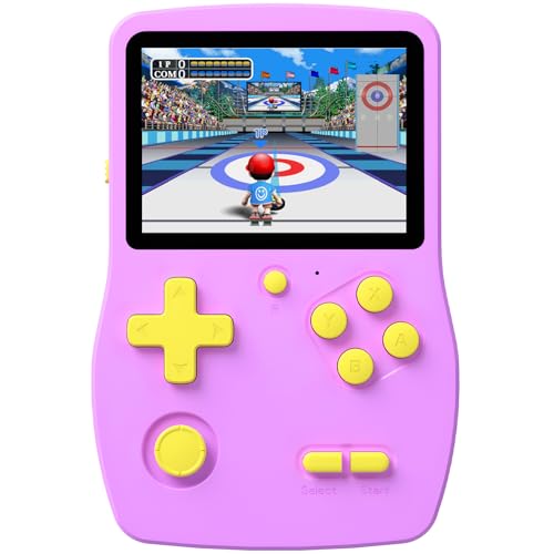 32 Bit Handheld Games for Kids Preloaded 139 Video Games, Portable Video Gaming Player with 3.0" IPS Screen and Rechargeable Battery, Mini Travel Games Electronic Gifts Toys for Boys Girls, Purple - color: Purple