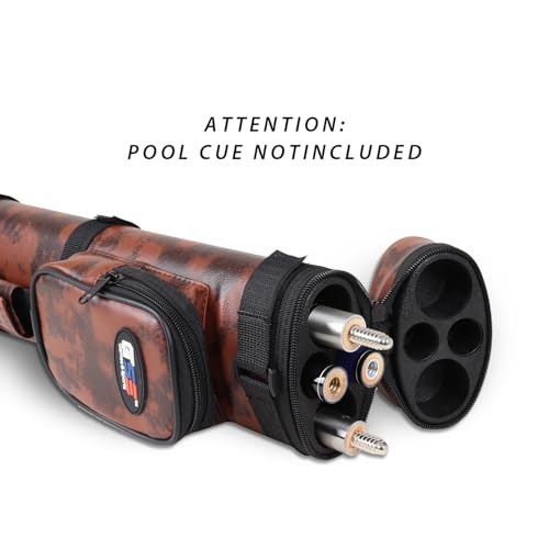 GSE Games & Sports Expert 2x2 Deluxe Hard Billiard Pool Cue Stick Carrying Case, Billiard Cue Case, Billiards Accessories (Several Colors Available) - color: Oval - Brown