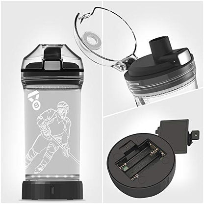 YuanDian Hockey Gifts for Boys, Light Up Water Bottle - 14 OZ Tritan BPA Free Eco-Friendly - Cool LED Sport Cups Gift for Hockey Player School Kids Girl Child Christmas Holiday
