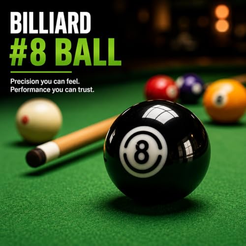 HMQQ 2 1/4" Replacement 8 Ball for Pool Table, Regulation Size Professional Resin Billiard Ball, Durable Glossy Finish, Single Black Pool Ball - style: Black 8