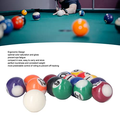 25mm Mini Pool Ball Set - 16 Pcs Billiard Balls, Resin Table Balls Accessories