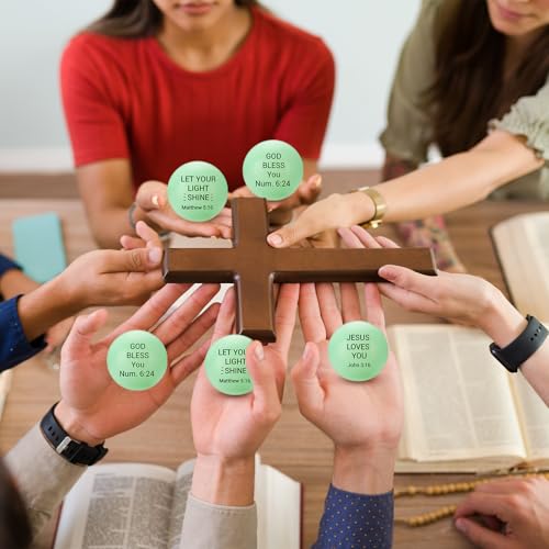 Soulchen 24 Pcs Christian Glow in The Dark Table Tennis 40mm Jesus Bible Verse Balls Bulk Luminous Neon Ball Christian Gifts for Holiday Halloween Party Favor Church Activities, Basket Filler