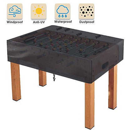 Foosball Table Cover Outdoor Heavy duty Waterproof Dust-proof Rectangular Universal Fit Cover Indoor Scratch Resistant for Game Room