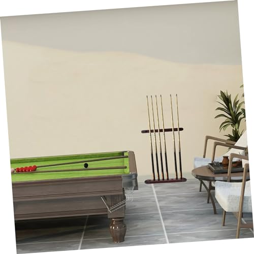 POPETPOP 1Set Wooden Wall Mounted Pool Cue Rack Decorative Pole Storage for Billiard Sticks Reliable Cue Holder and for Billiard Enthusiasts Rustic Wine