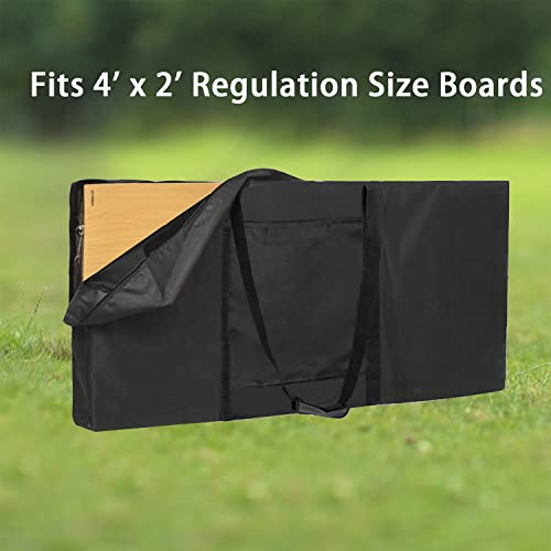 Cornhole Carrying Case,4' X 2' Cornhole Bag Carrying Cases,Weatherproof Cornholes Board Carrying Case - Includes 2 Pockets & Padded Shoulder Strap(Regulation Size) - size: 4' x 2' Regulation Size