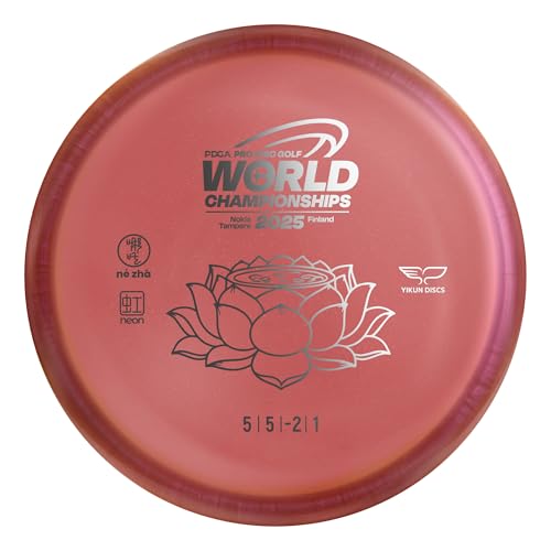 Yikun Disc Golf| Pro Worlds 2025 Limited Edition | | Fairway-Distance Hybrid Disc | Max 100m+ Flights for All Skill Levels | Late-Turn Glide & Reliable Fade | PDGA Approved 170-176g - color: Noen line Red