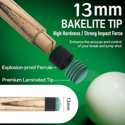 Kmise Break Cue Stick,57 Inch 2-Piece Break Cue Stick Punch Billiard Pool Cue Sticks with 13mm Pro Breaking Tip,23oz Pool Stick.