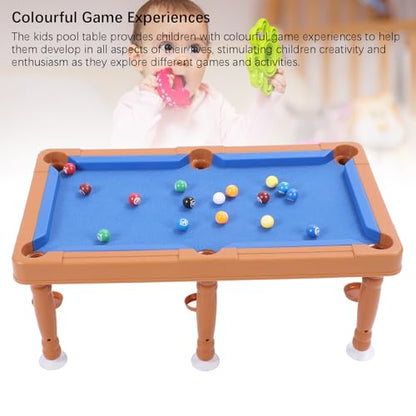 Mini Pool Table Set, 17.32x9.65inch Portable Tabletop Billiards Game with Cue Balls, Sticks and Triangle Rack, Pool Arcades Game Table for Living Room, Game Room