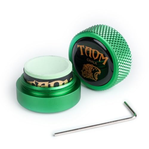 TAOM Pool Chalk Holder Round Shaped Practical Tool Billiards Accessories Magnetic Mini Chalk Tip Case Container Round Box Billiards - color: 5-Green Holder with 2.0 Chalk