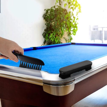 Pool Table Brush and Billiard Cleaning Brush Set 2pcs with Wooden Handle for Snooker and Pool Table Maintenance and Felt Cleaning Black