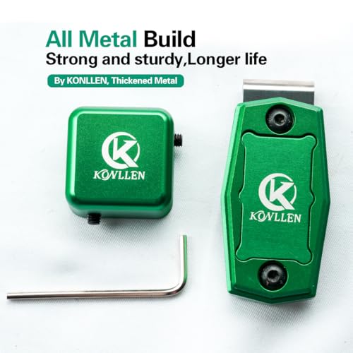 KONLLEN Magnetic Pool Chalk Holder Aluminum Alloy Belt Clip | Portable design, durable metal construction, quick access,metal cue chalk case for pool, snooker and carom - color: Green