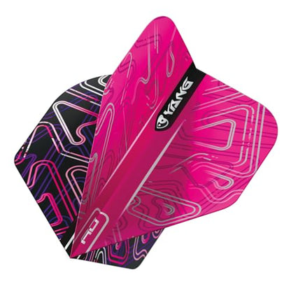 RED DRAGON Yin Yang Double Sided Dart Flights 3 Sets Per Pack (9 Dart Flights in Total) - color: Pink and Black